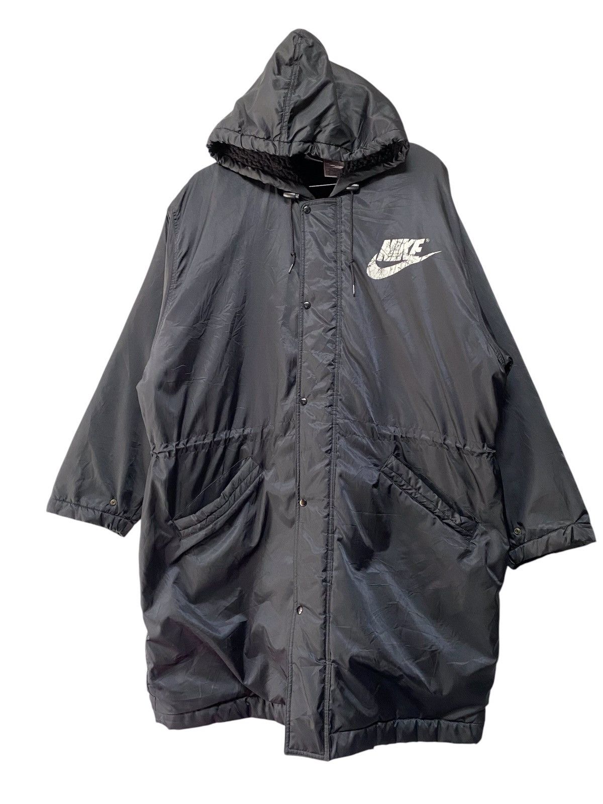 Nike puffer long jacket big logo with hoodie (J3)