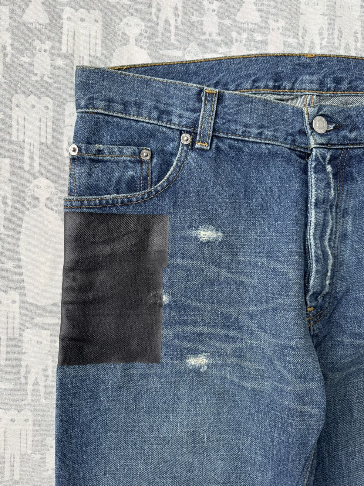 Helmut Lang Helmut Lang SS03 Rubber Tape Classic Cut Vintage Denim Jeans Size US 31 - 2 Thumbnail