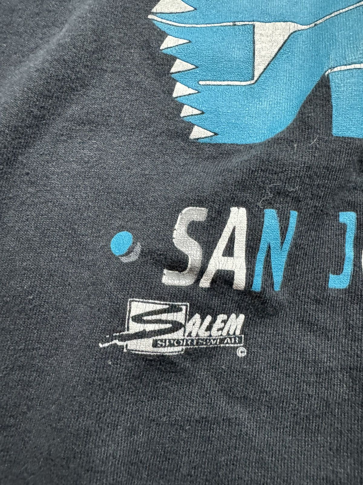 NHL × Salem Sportswear × Vintage Vintage San Jose Sharks Bulletin Athletic All Over Print Tee Size US L / EU 52-54 / 3 - 5 Thumbnail