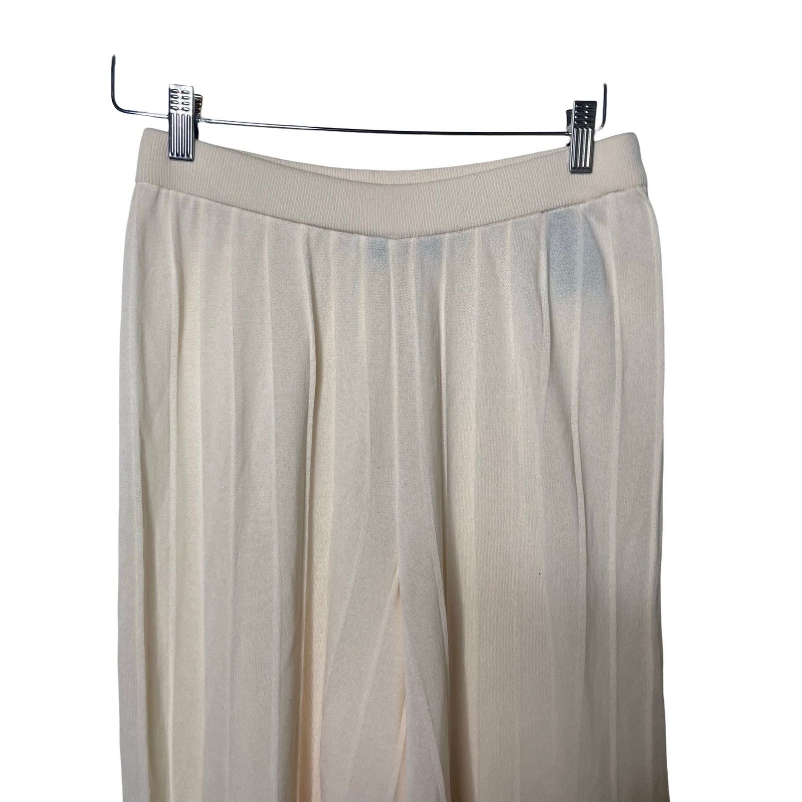 Theory Theory Pleated Palazzo Wide Leg Pull On Pants Bristol Ivory Size 26" / US 2 / IT 38 - 5 Thumbnail