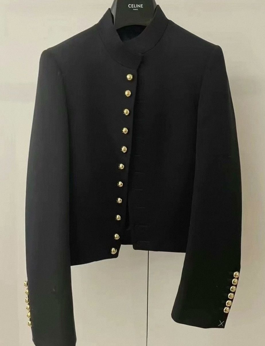 Celine Celine Black Stand Collar Jacket. Size XS / US 0-2 / IT 36-38 - 1 Thumbnail