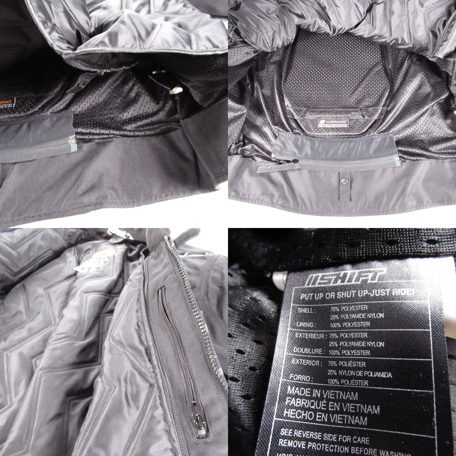 Vintage SHIFT Avenger Jacket Men M Black Camouflage Full Zip Padded Pockets Motorcycle Jacket Size US M / EU 48-50 / 2 - 9 Thumbnail
