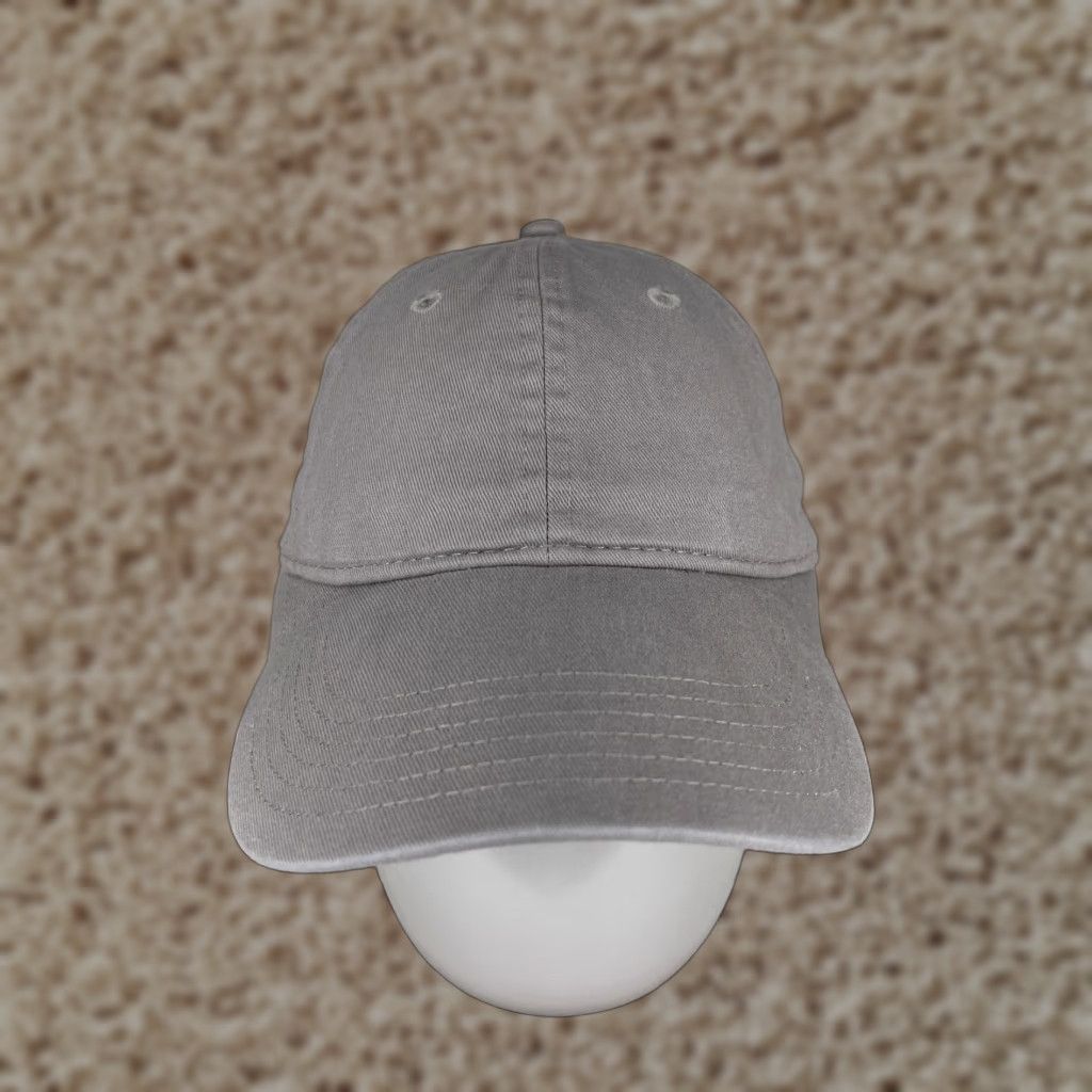 Champion Champion Hat Cap Strap Back Adult One Size Gray Embroidered 100% Cotton Golf Hat Cap Button Back Adjustable Twill Logo Mens Size ONE SIZE - 1 Thumbnail