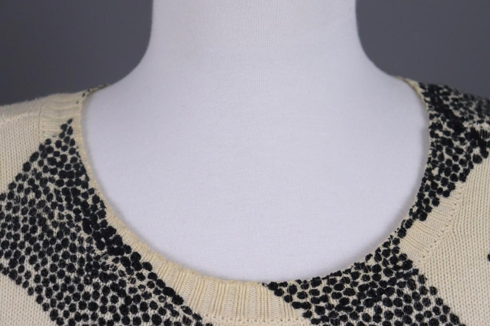 Designer Gudrun Sjoden Beige Zig Zag 3/4 Sleeve Knit Sweater Size S Size S / US 4 / IT 40 - 9 Thumbnail
