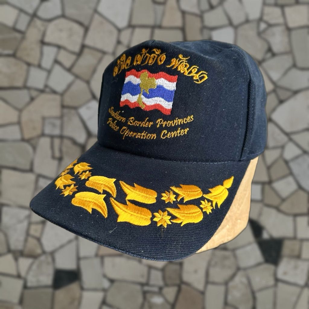 Vintage VINTAGE 1980s HaT Cap Police Force Hat Command Cap S Thai Southern Border Original Adjustable high quality Size ONE SIZE - 1 Thumbnail