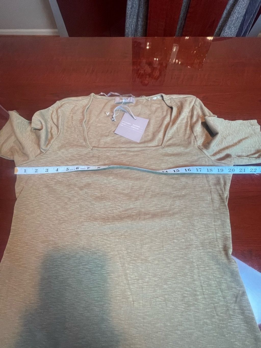 Bob Marley Marled Essentials Sage Green Slub Knit Square Neck Top L Size L / US 10 / IT 46 - 8 Thumbnail