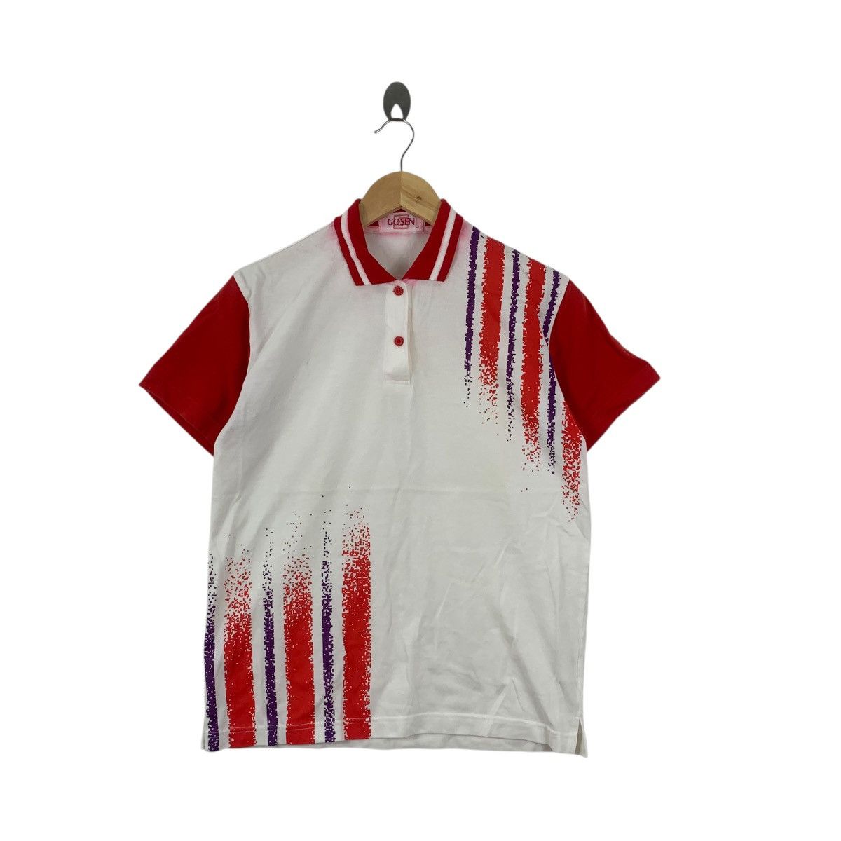 Vintage Vintage 90’ GOSEN JAPAN SPORTSWEAR Abstract Polo Tee Shirt Size US L / EU 52-54 / 3 - 3 Thumbnail