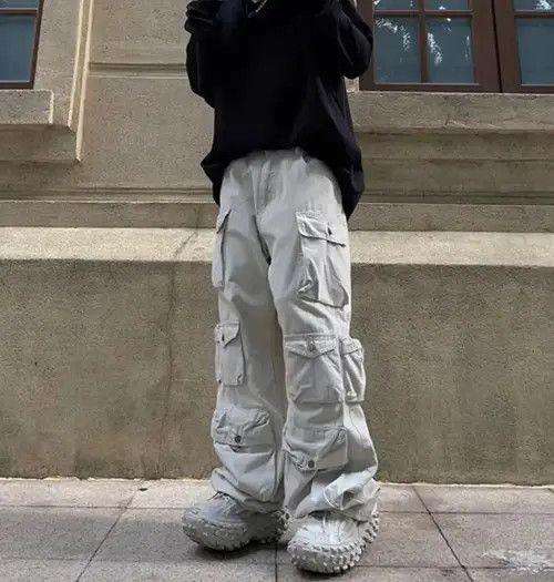 Japanese Brand Hazuki x Street style multi-pocket straight wide-leg cargo Size US 32 / EU 48 - 5 Thumbnail