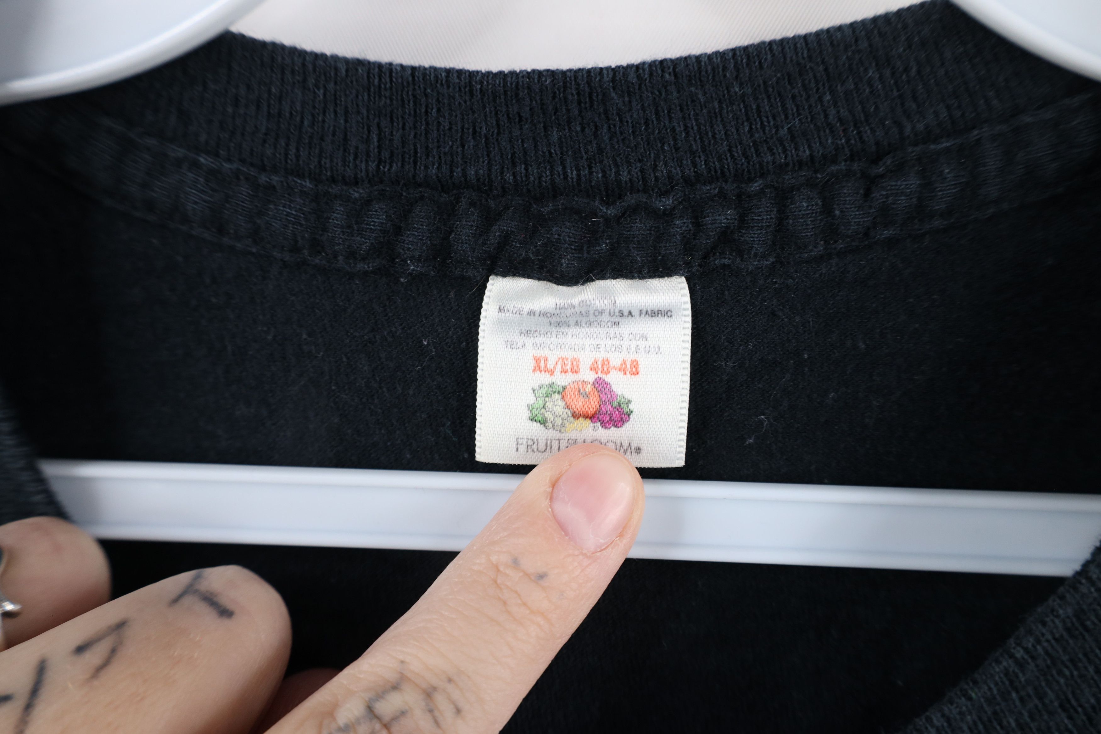 Vintage Vintage 90s Streetwear Blank Pocket T-Shirt Black Cotton Size US XL / EU 56 / 4 - 6 Thumbnail