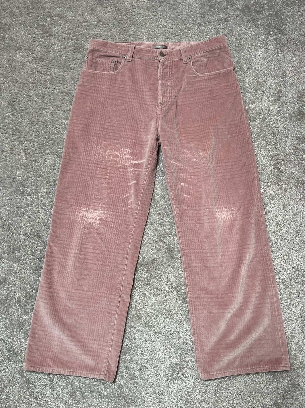 SAMPLE Christian Dior Couture Velvet Pink Cropped Pants