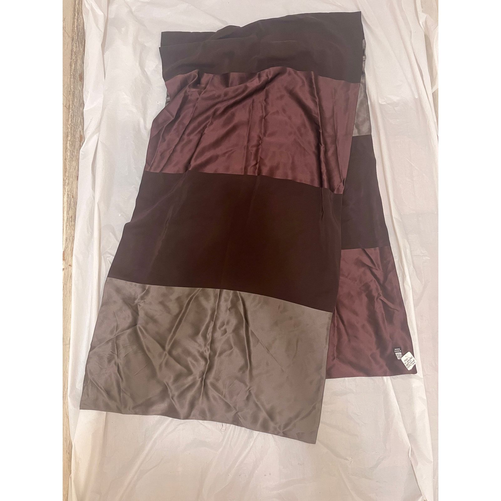 Other Mark Snider 100% Silk Scarf - Shades of Brown Made in U.S.A Size ONE SIZE - 6 Thumbnail
