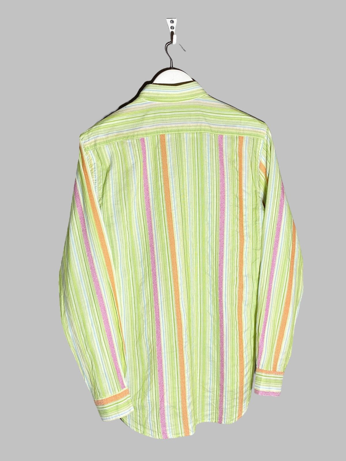 Etro 🔥 ETRO MILANO MULTICOLOR TEXTURED STRIPE PATTERN SHIRT Size US M / EU 48-50 / 2 - 2 Thumbnail
