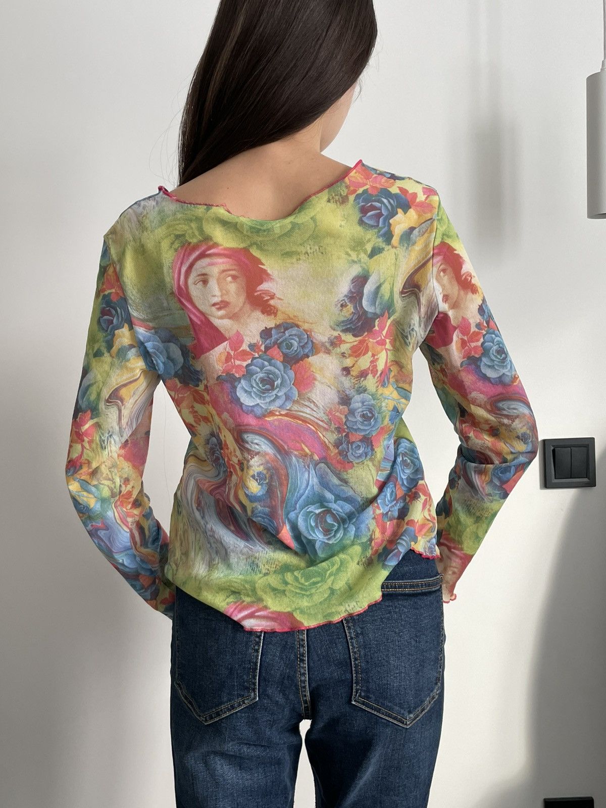 Japanese Brand Vintage Y2K Virgin Marry 00’s Mesh Long Sleeve Shirt RARE Size S / US 4 / IT 40 - 3 Thumbnail