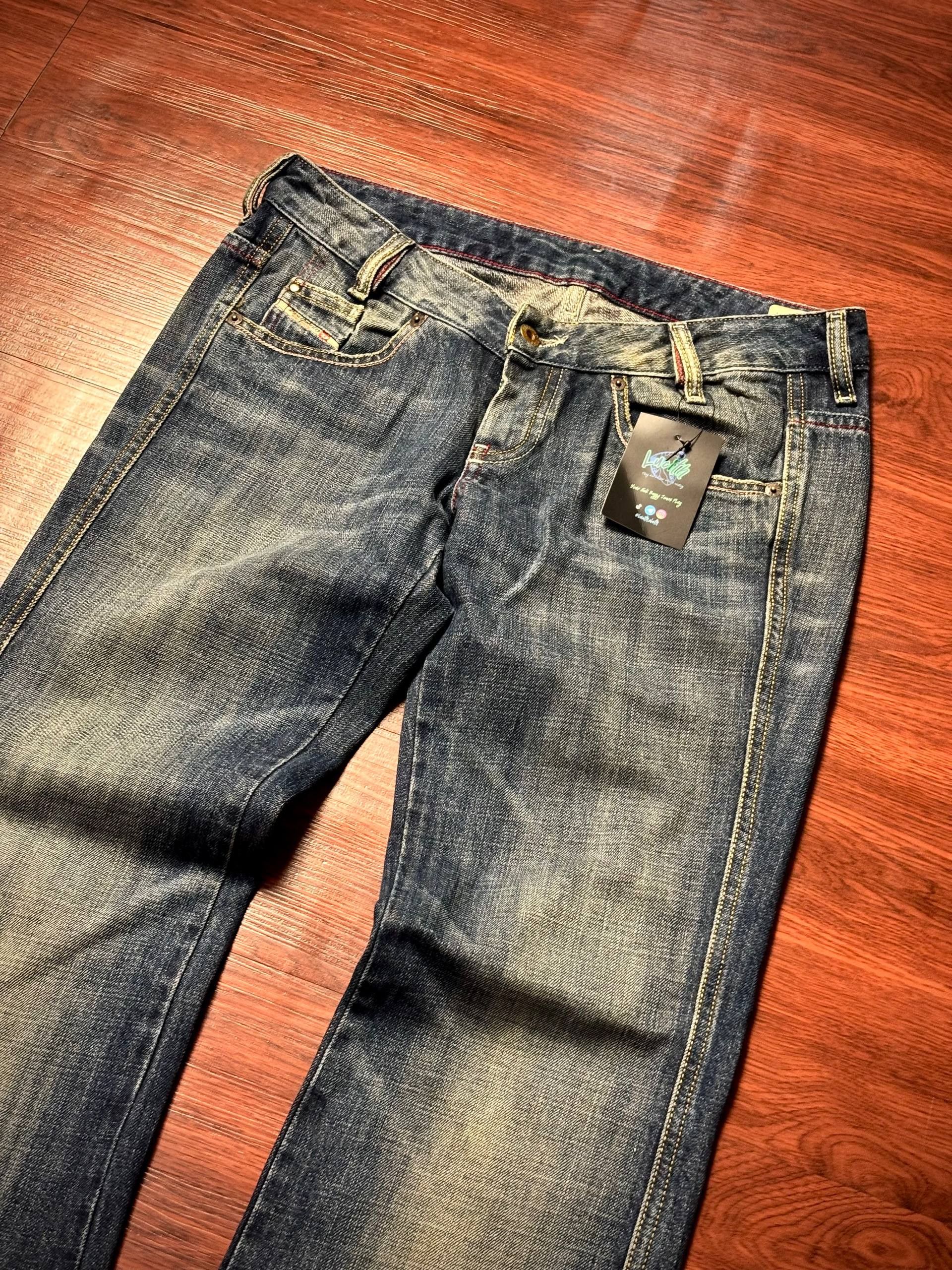 Adidas × Diesel Vintage Y2K Diesel Ryoth Styles Designer Bootcut Denim Pants Size 32" / US 10 / IT 46 - 3 Thumbnail