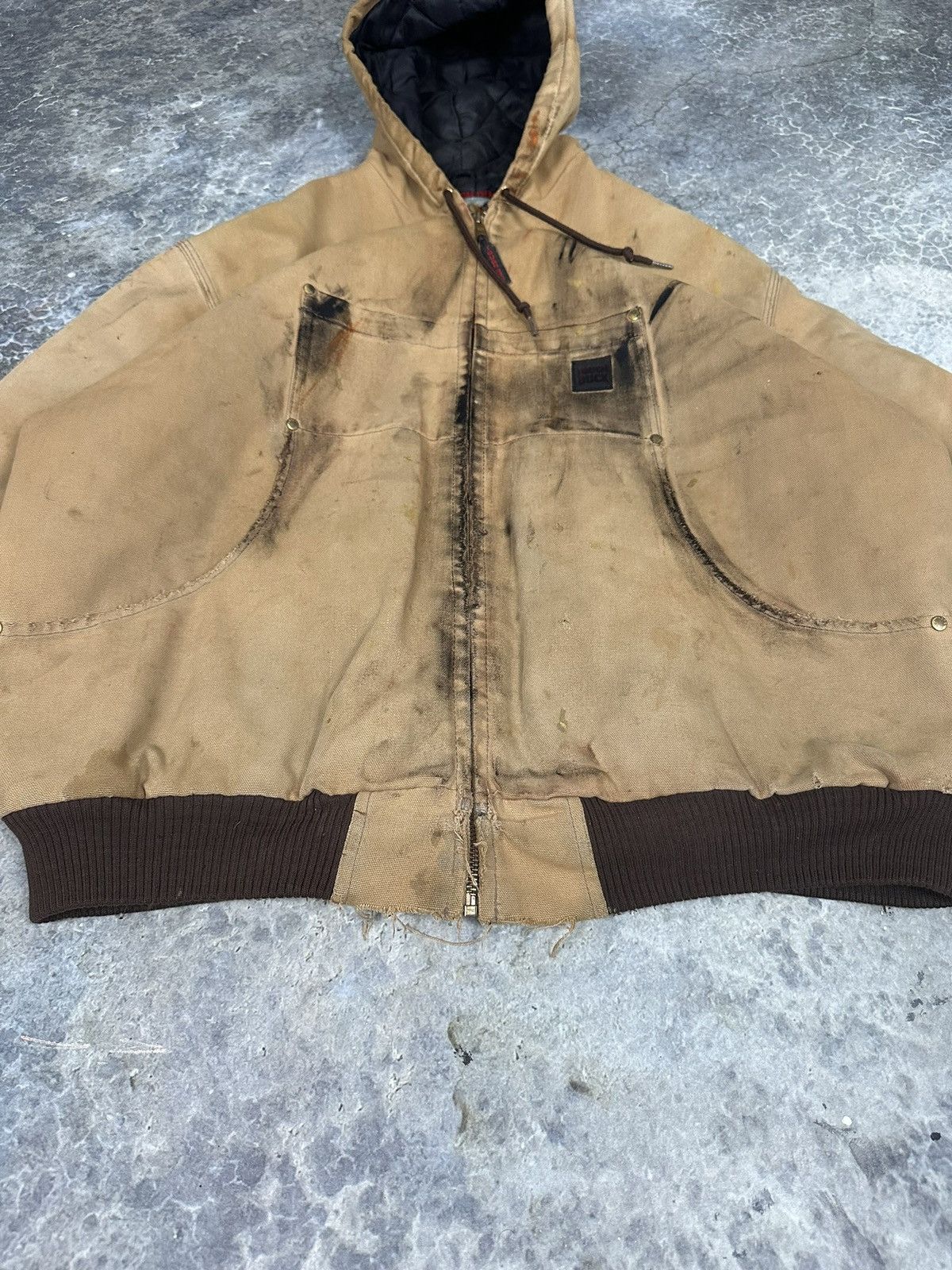 Designer × Vintage Vintage Carhartt Style Hooded Jacket Size US L / EU 52-54 / 3 - 5 Thumbnail