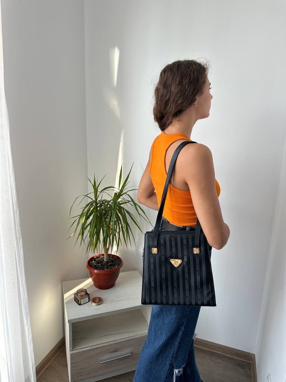 Maison Mollerus × Vintage Vintage Maison Mollerus Black Nylon Monogram Bag Size ONE SIZE - 7 Thumbnail