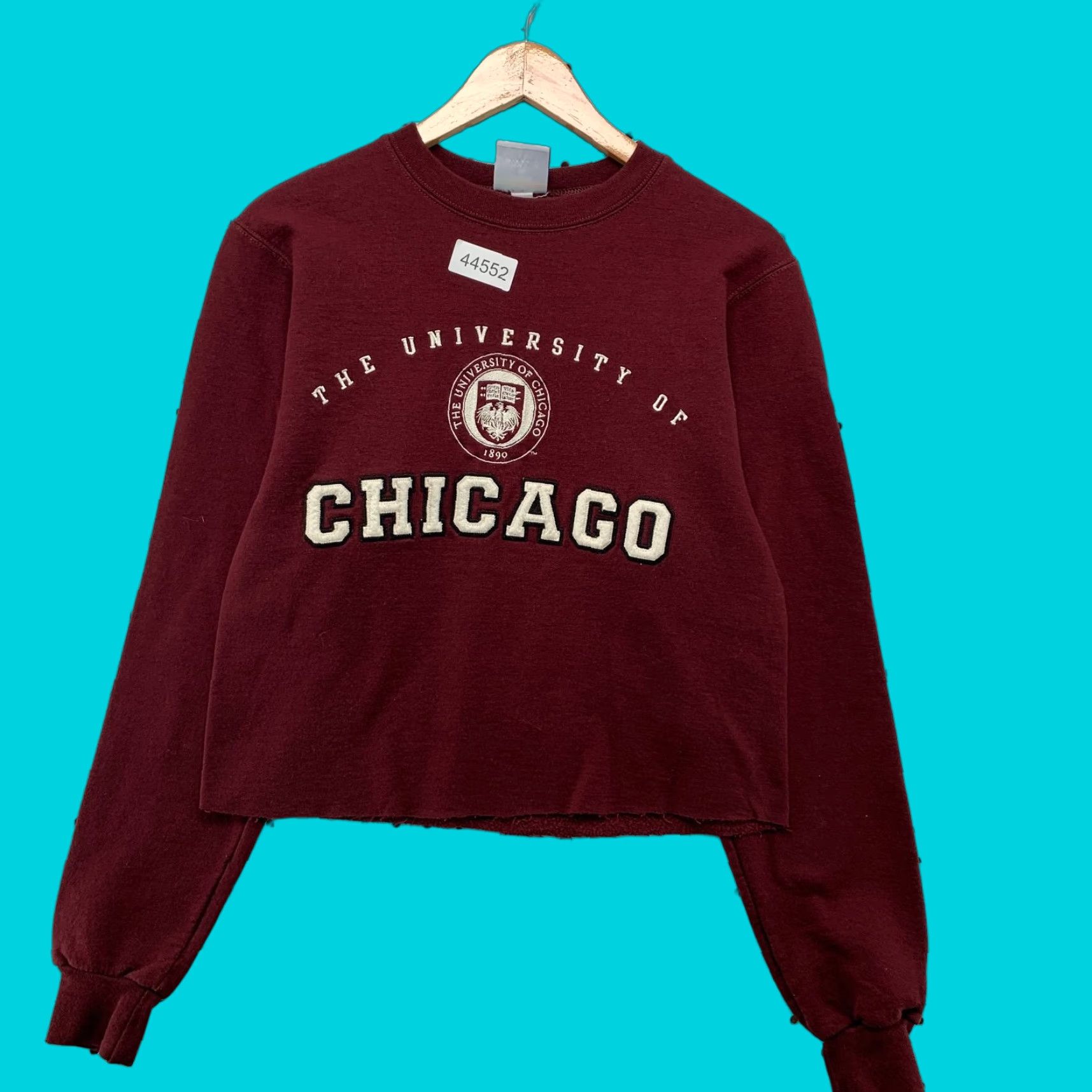Champion Champion University Chicago Sweatshirt Womens XS Cropped Crewneck Fleece Maroon Red Size XS / US 0-2 / IT 36-38 - 1 Thumbnail