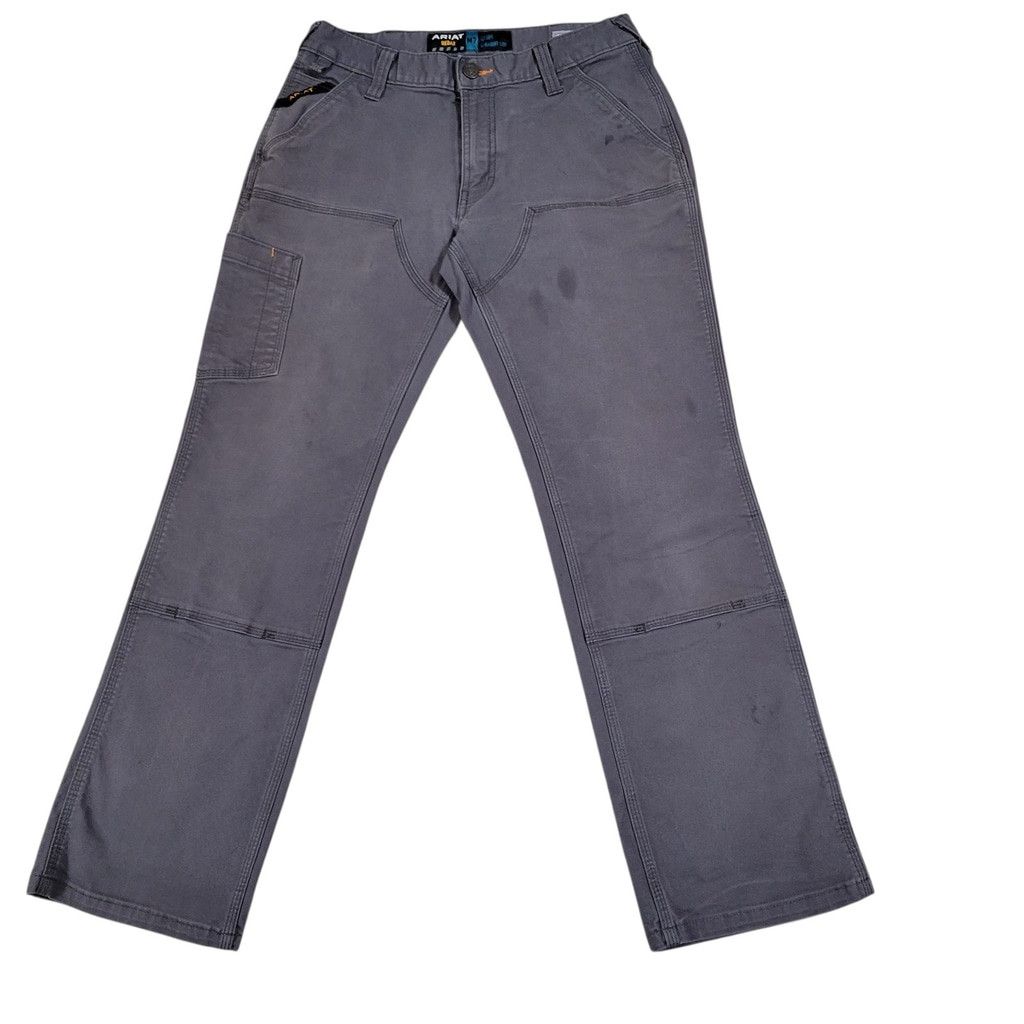 Ariat Ariat Rebar Slim Straight Cargo Relaxed Fit Gray Pant 30/30 Size US 30 / EU 46 - 4 Thumbnail