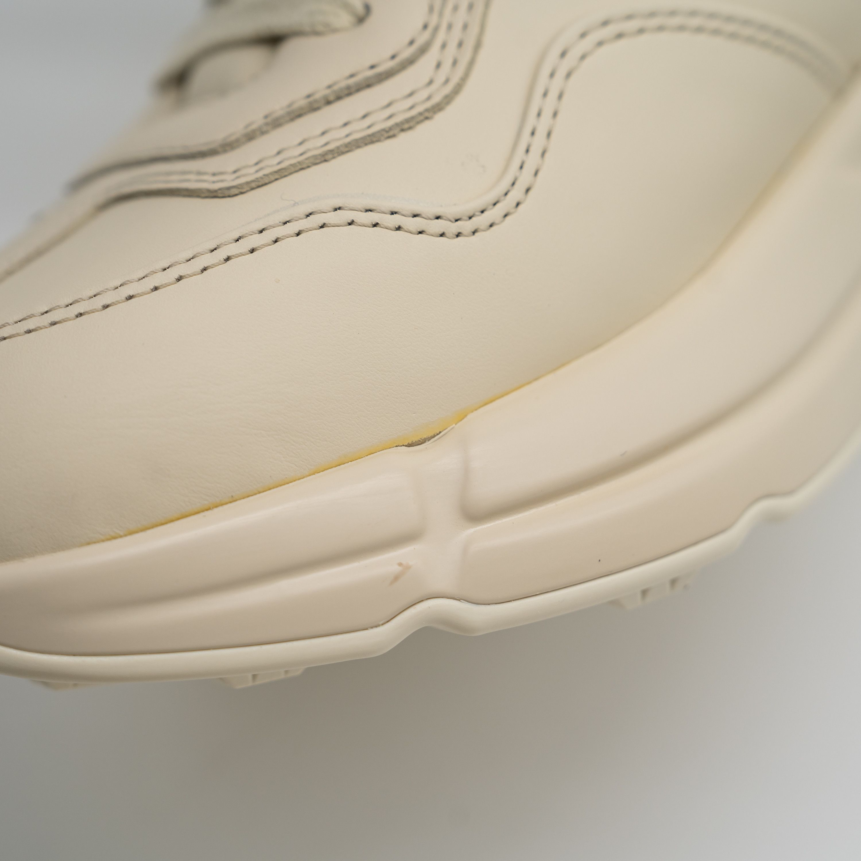 Gucci Gucci Rhyton Ivory Blue GG Cut Out Logo Leather Sneakers Size US 7.5 / EU 40-41 - 12 Thumbnail