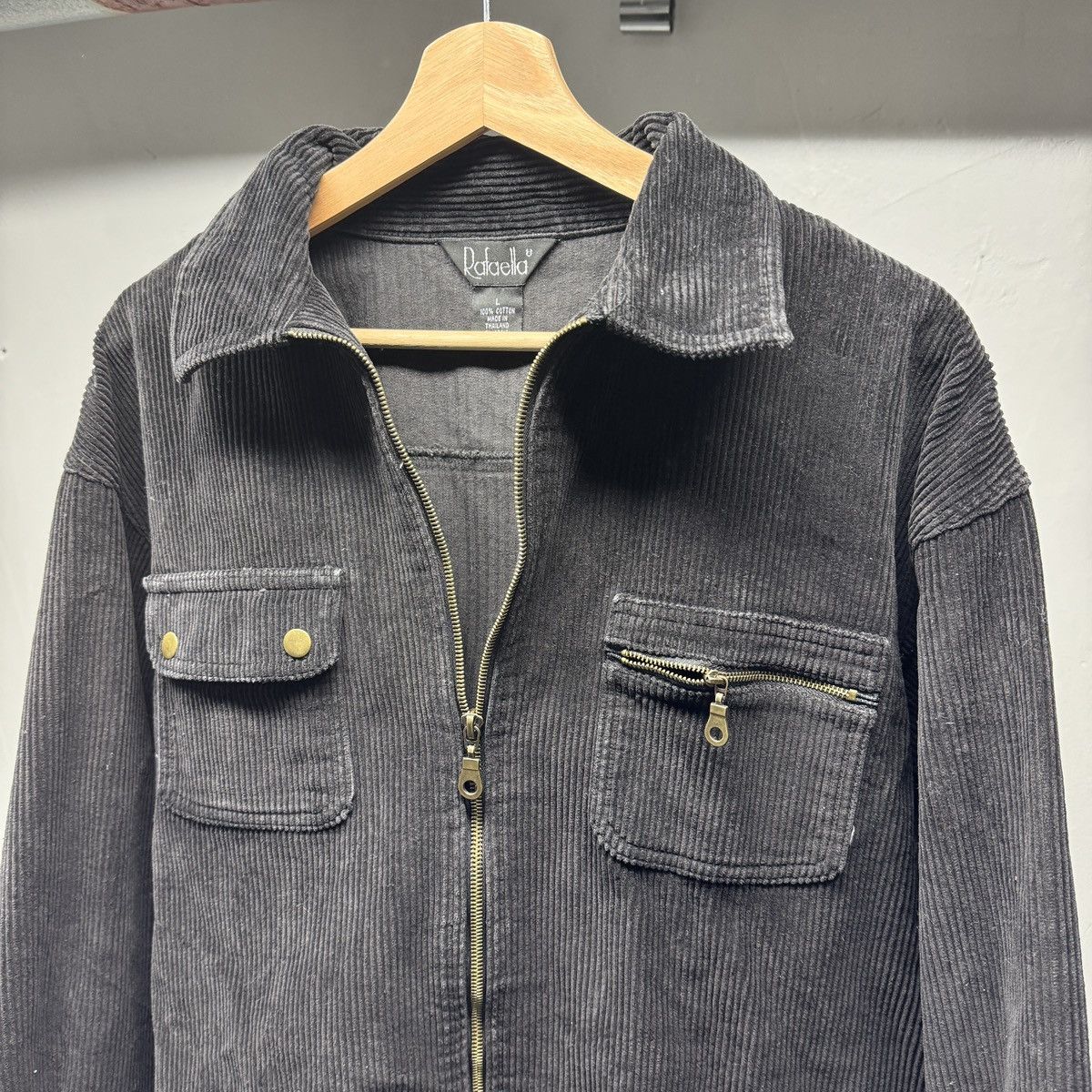 Vintage Faded Black Corduroy Zip Up Shirt Jacket Grunge Skater Band Size US M / EU 48-50 / 2 - 3 Thumbnail