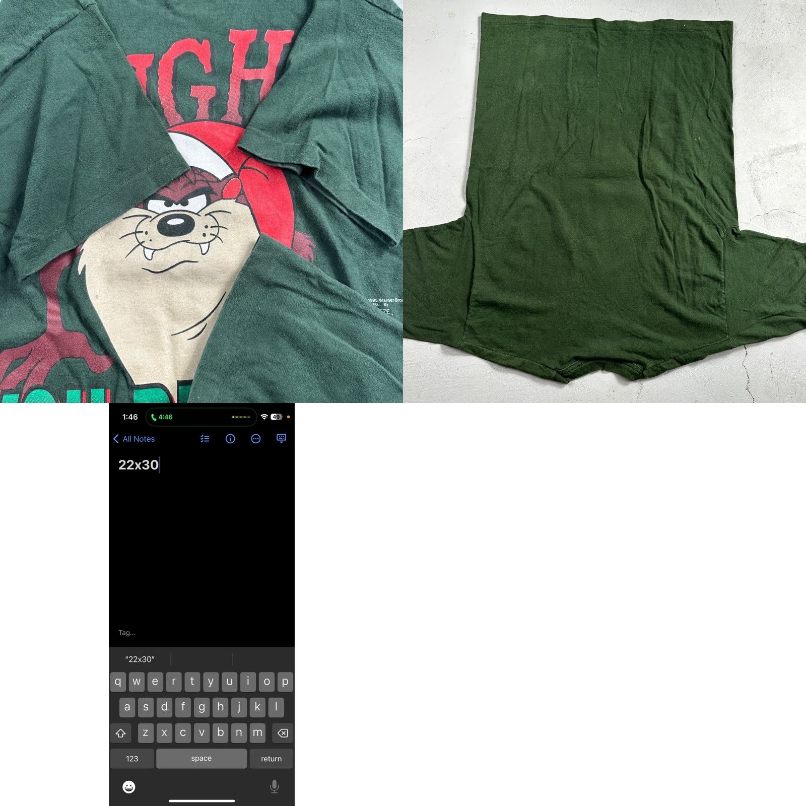 Vintage VINTAGE Looney Tunes Taz T-Shirt Manian Devil Christmas Naughty Nice 90s 1995 Shirt Mens L Green Size US L / EU 52-54 / 3 - 8 Thumbnail
