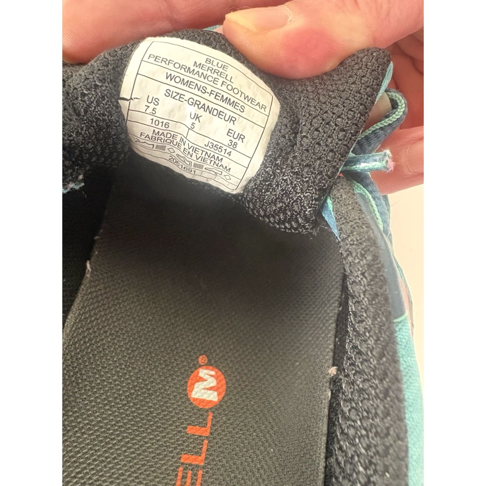 Merrell Merrell Lace Up Sneakers Womens 7.5 Multicolor Geometric Pattern Breathable Lightweight Athletic Walking Hiking Casual Workwear Size US 8 / IT 38 - 6 Thumbnail