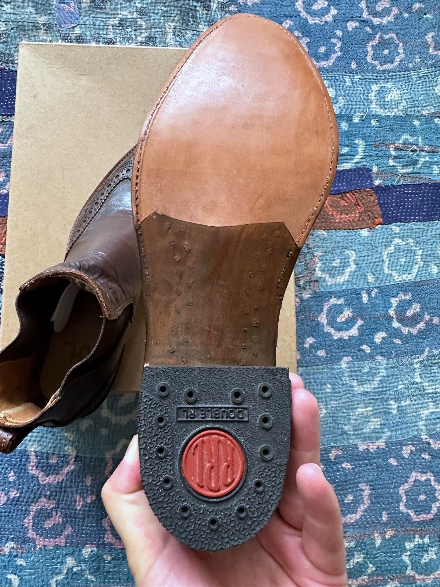 RRL Ralph Lauren rrl Carved Western Chelsea Boots new in box 9D Size US 9 / EU 42 - 4 Thumbnail
