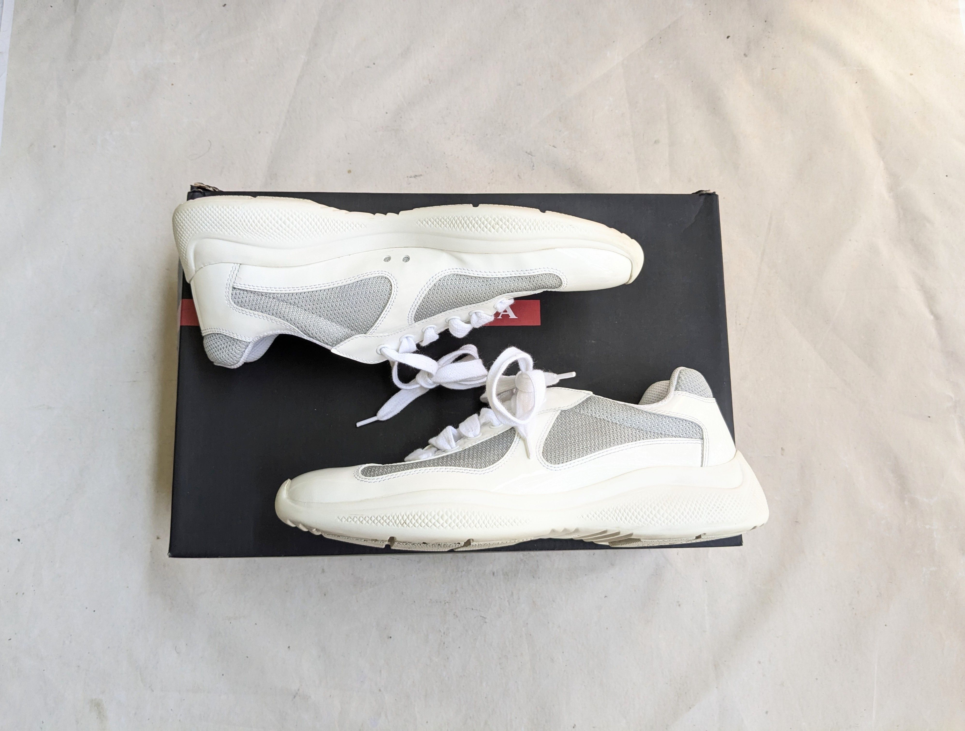 Prada Prada America's Cup White 8 Low Silver Patent Leather Size US 8 / EU 41 - 1 Thumbnail