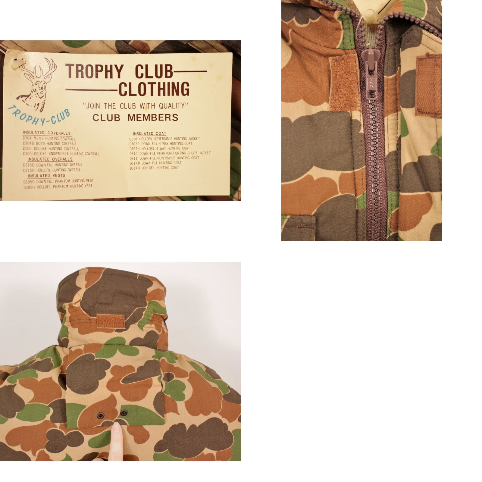 Vintage Trophy Club Men's VTG 70s Brown Camo Puffy Vest M 1970s Outdoor Shirt Size US M / EU 48-50 / 2 - 8 Thumbnail