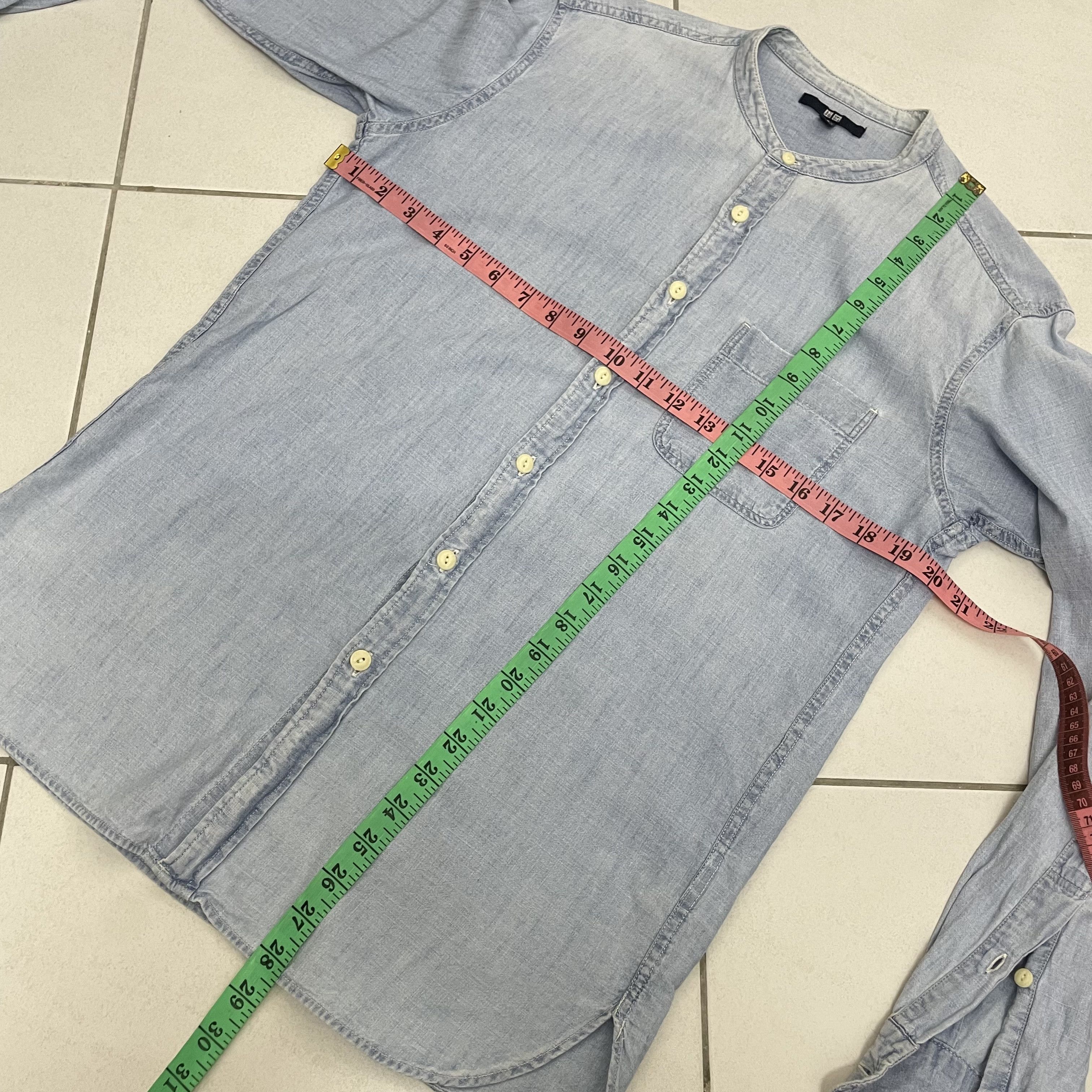 Japanese Brand × Uniqlo ⭐️SALE⭐️ [M] UNIQLO MANDARIN SHIRT DENIM Size M / US 6-8 / IT 42-44 - 3 Thumbnail