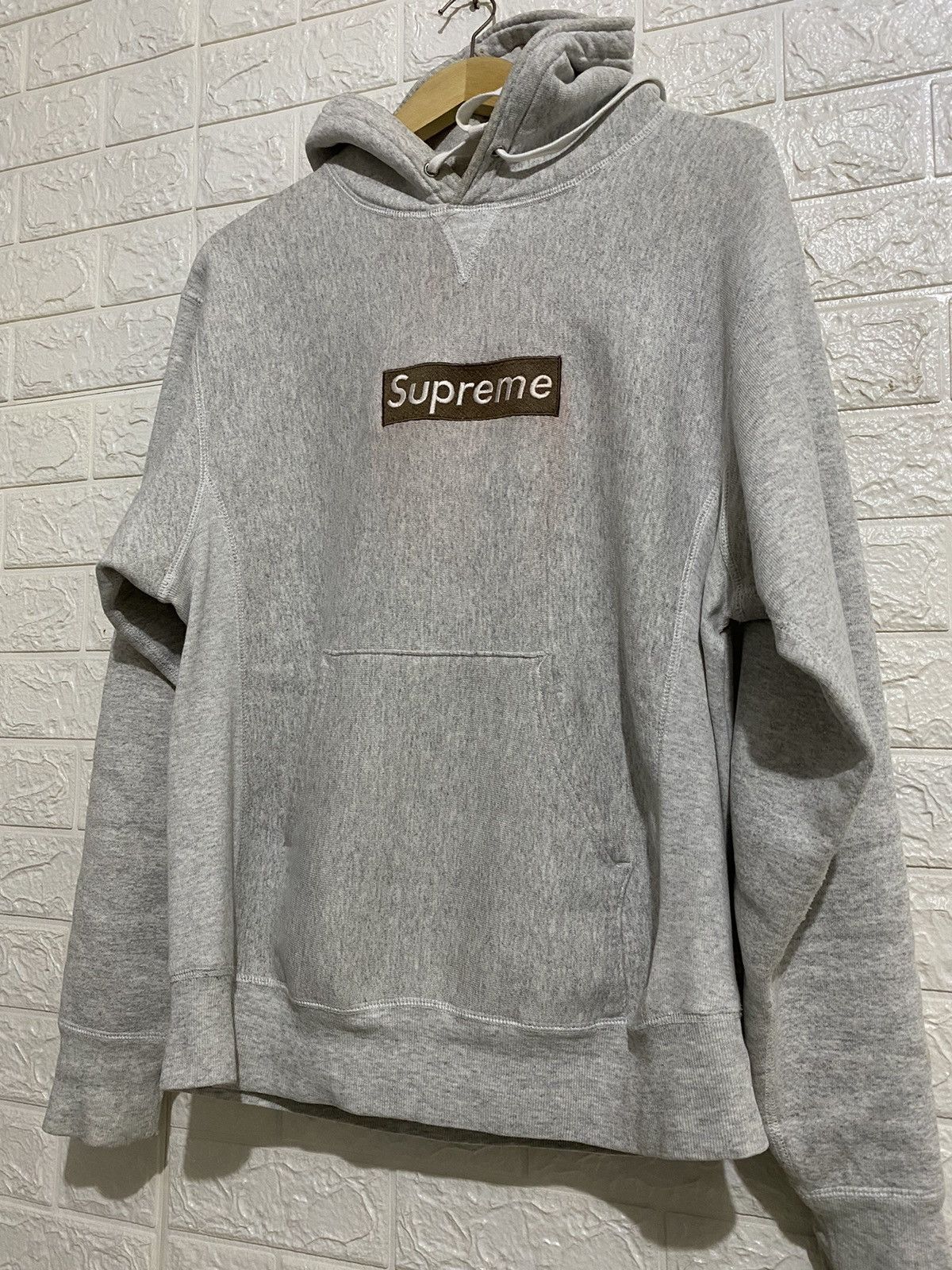 Supreme Rare!! Supreme Box Logo 1997 Hoodie Brown on grey Size US M / EU 48-50 / 2 - 4 Thumbnail