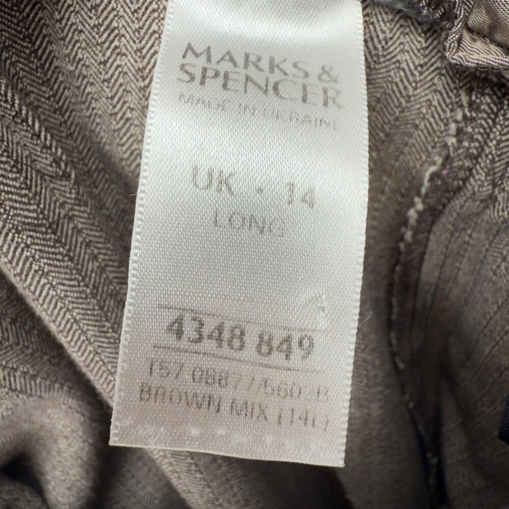 Marks & Spencer MARKS & SPENCER Bootcut Academia Beige Brown Trousers US 10 Size 32" / US 10 / IT 46 - 6 Thumbnail
