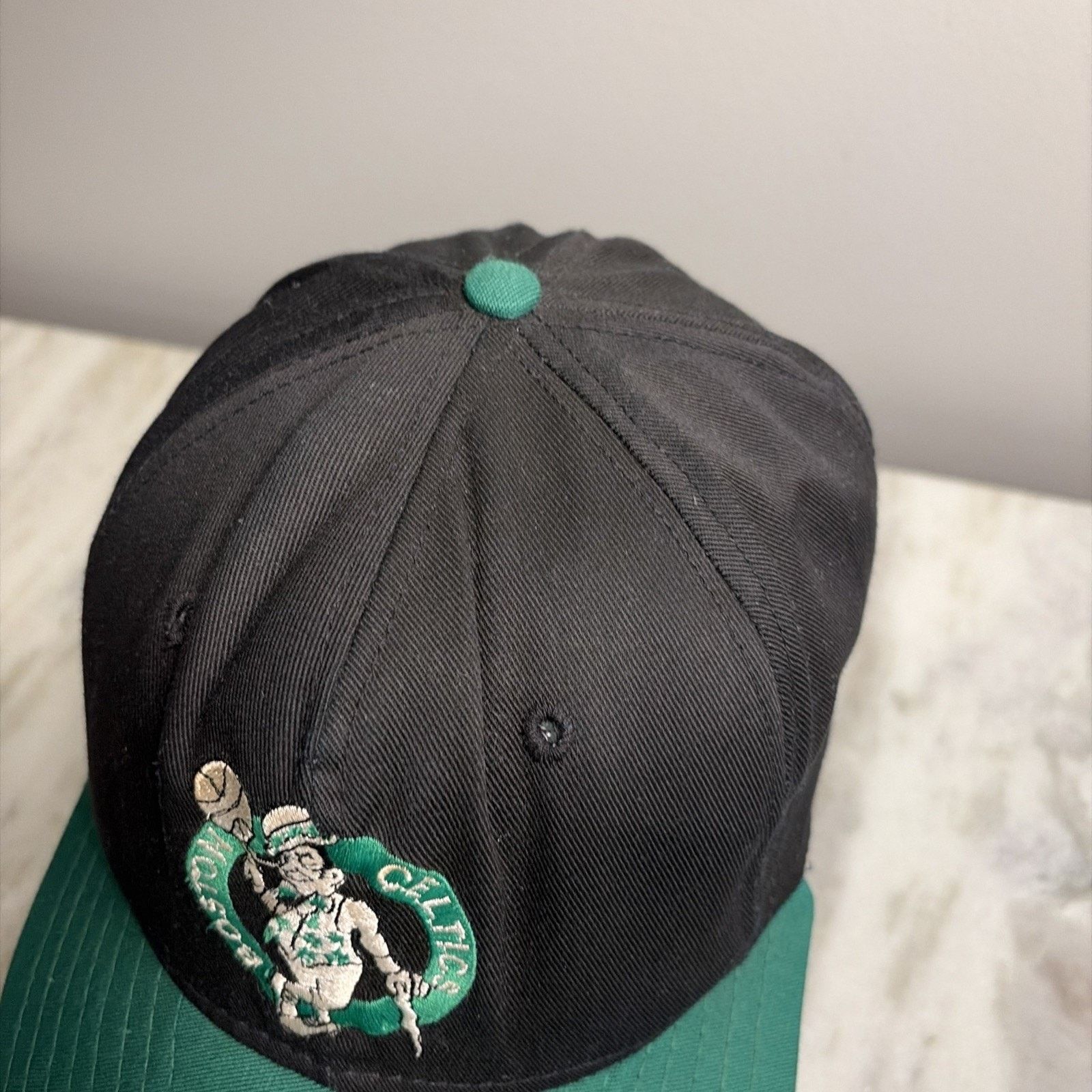 Vintage Vtg 90s AJD Boston Celtics Black Green Retro Snapback Hat Size ONE SIZE - 4 Thumbnail