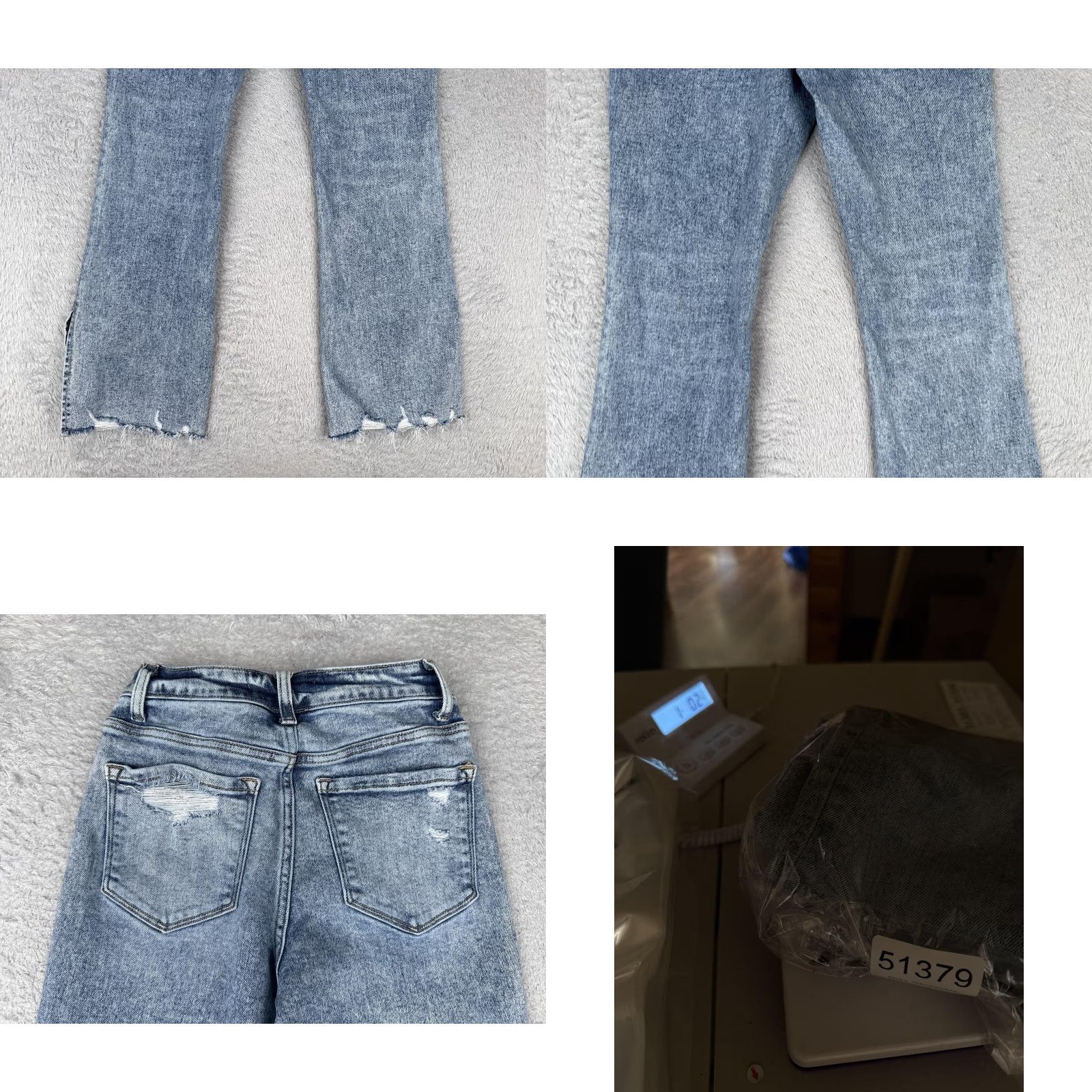 Vintage Flying Monkey Jeans Womens 24 Light Wash High Rise Button Fly Distressed Flare Jeans Size 42" / US 20 - 10 Thumbnail