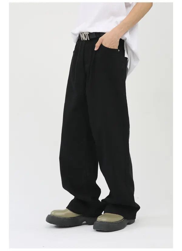 Designer Minami x Risa Black solid loose wide-leg straight trousers Size US 34 / EU 50 - 4 Thumbnail