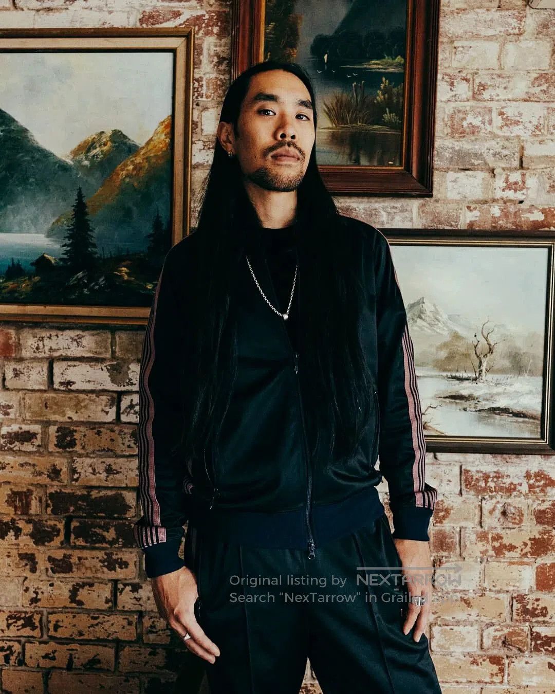 Needles needles track jacket in black and pink. Size US XL / EU 56 / 4 - 8 Thumbnail