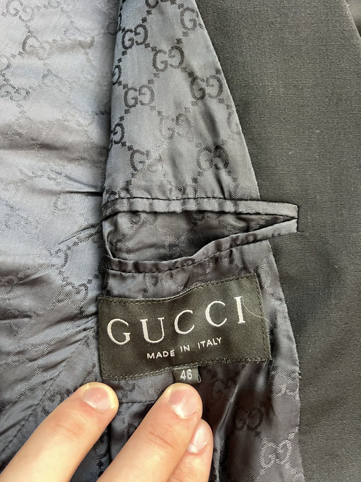 Gucci Gucci Black Blazer Formal Basic Mens Size 46 Size 46R - 11 Thumbnail