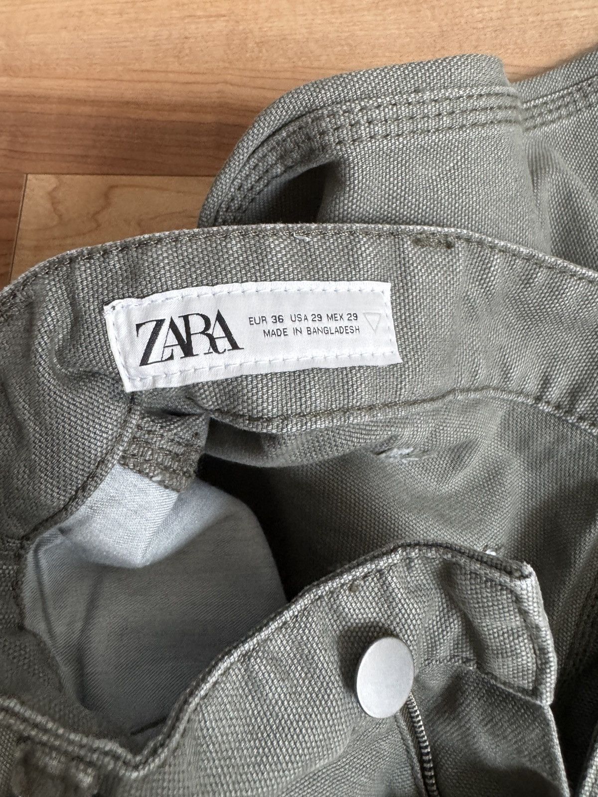 Zara Olive green Zara carpenter pants Size US 29 - 6 Thumbnail