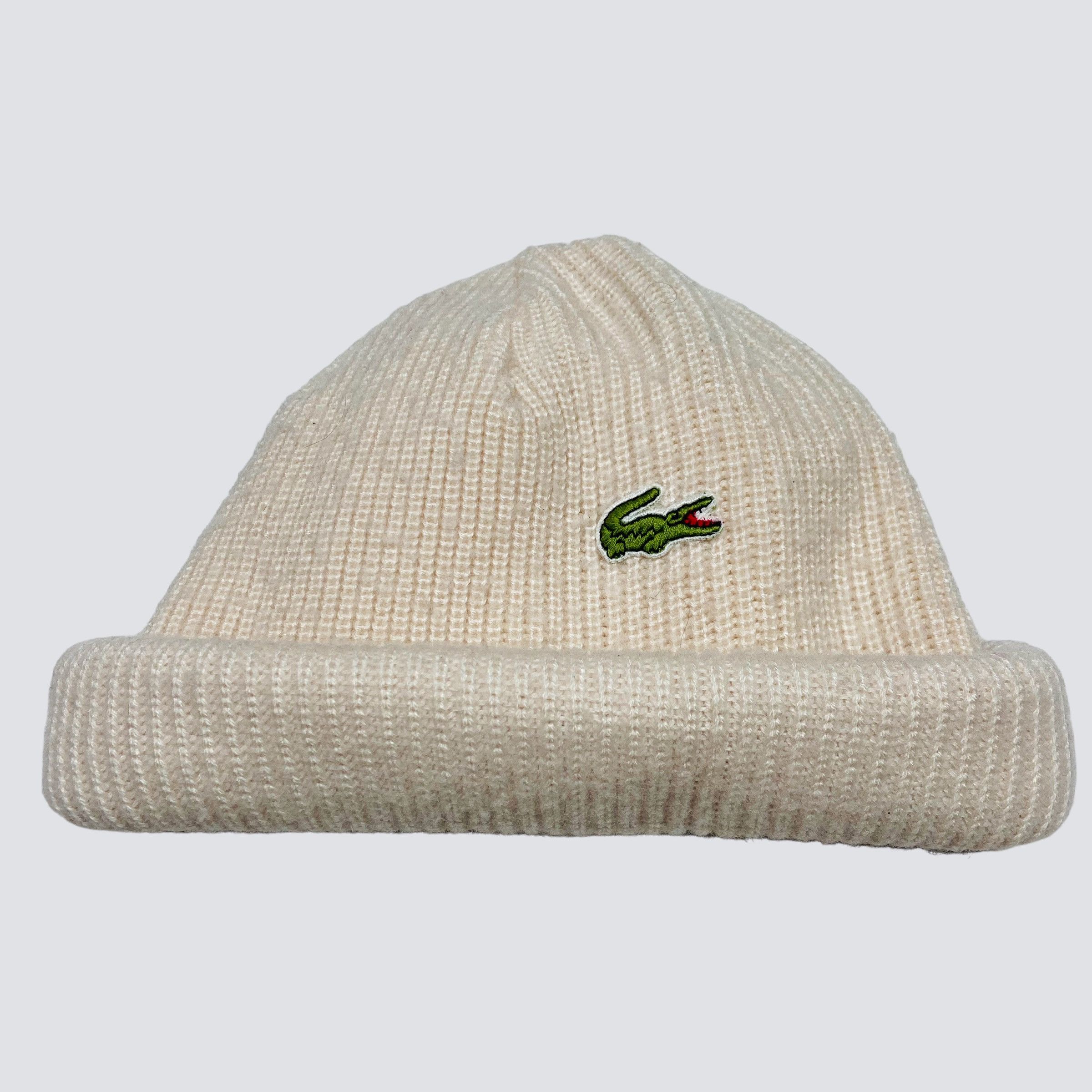 Lacoste 1990s LACOSTE CREAM BEANIE HAT - № 4128 Size ONE SIZE - 5 Thumbnail