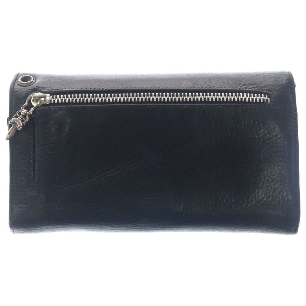 Chrome Hearts Chrome Hearts Wave BS Flare Leather Wallet Black Size ONE SIZE - 2 Thumbnail