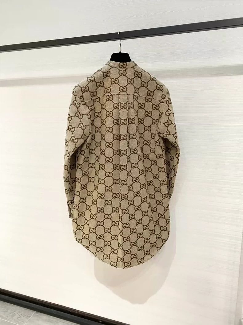 Gucci Gucci Size 38 Full logo canvas shirt jacket 2501-Nextarrow Size US XXS / EU 40 - 2 Thumbnail