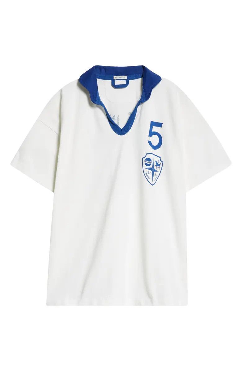 Bode Recreation Polo Shirt Cream/Blue Size US S / EU 44-46 / 1 - 2 Thumbnail