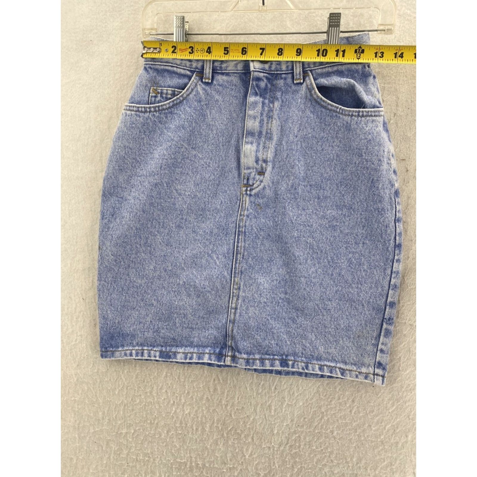 Lee Vtg 1990s Lee Riders Skirt Womens 7 High Rise Mom Denim Blue 25 X 19 Size 28" / US 6 / IT 42 - 2 Thumbnail