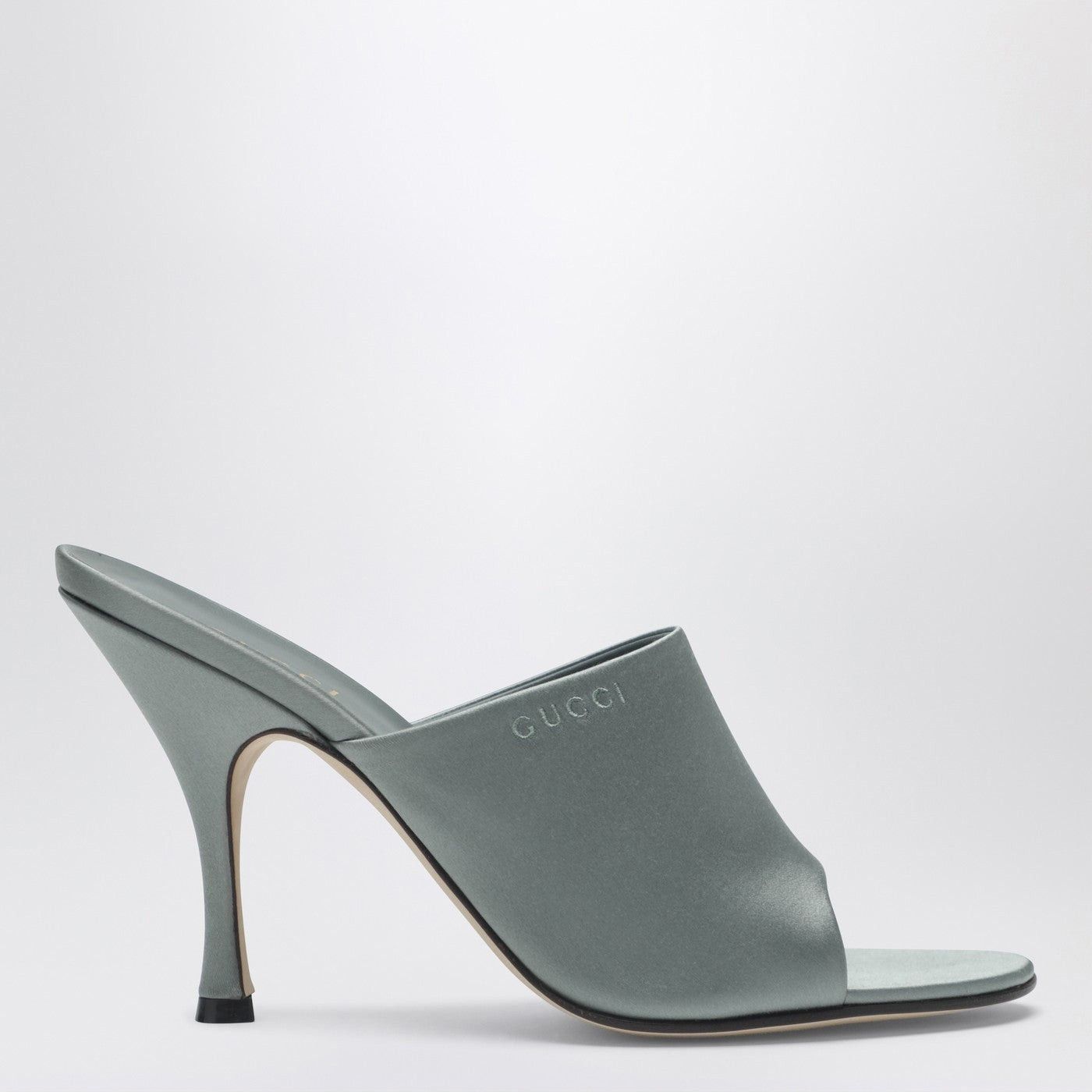 Gucci Ocean Green Satin Slide Sandals Women, Women's (Size 6)
