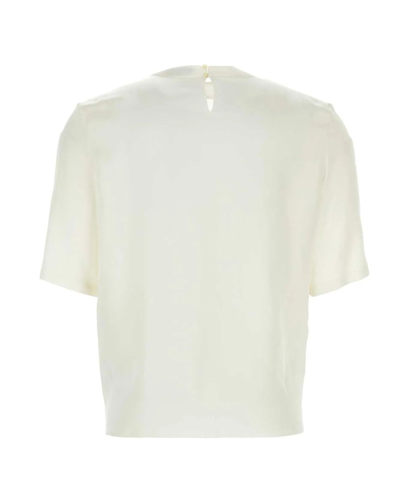 Saint Laurent Paris oc11z0126 771031 T Shirt in Silk satin in White Size US L / EU 52-54 / 3 - 2 Thumbnail