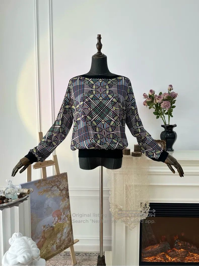 Hermes Hermes Silk Printed Long Sleeve Top, Colorful Size XS / US 0-2 / IT 36-38 - 1 Thumbnail