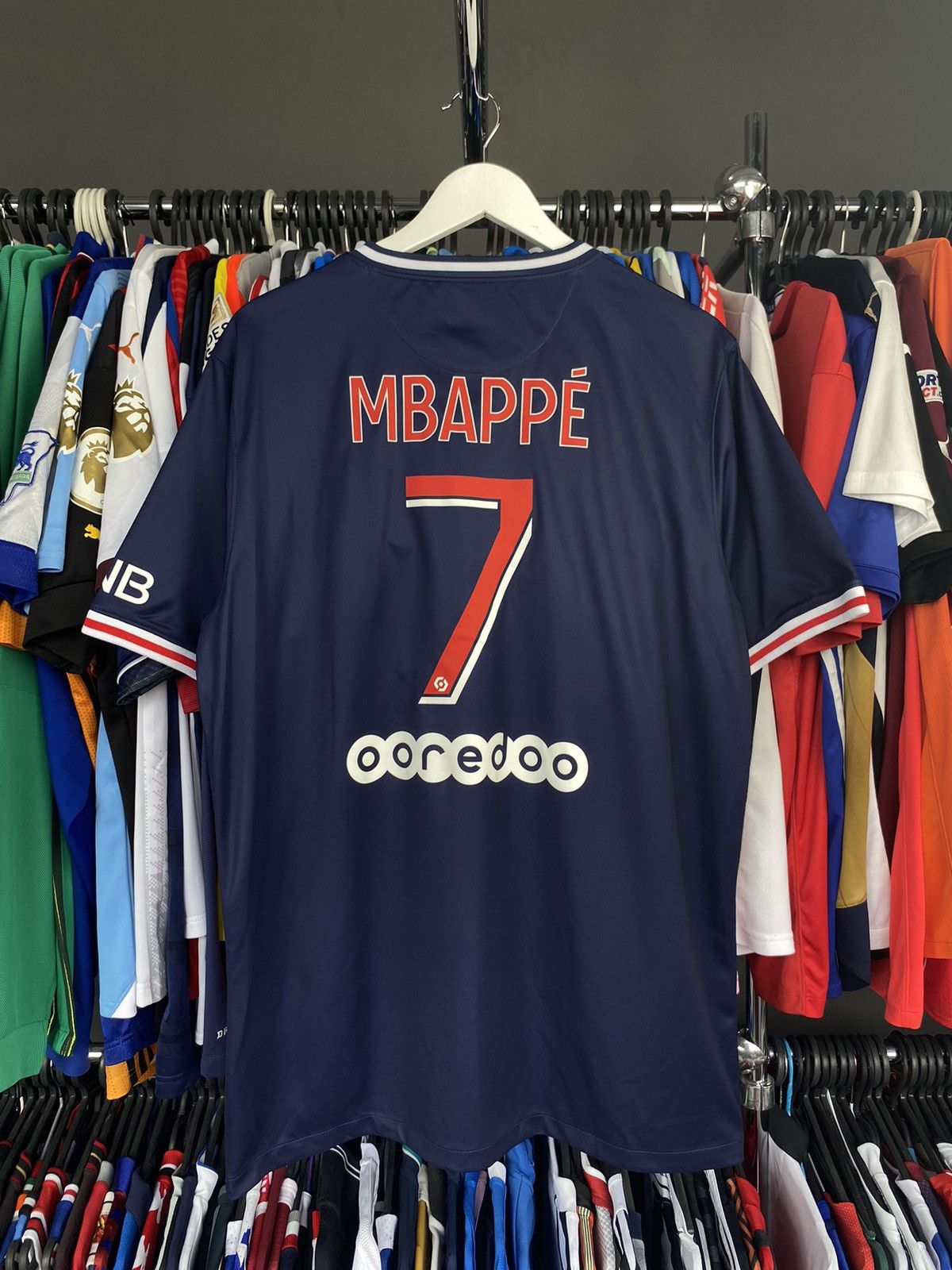 Nike 2020/21 NIKE PSG #7 MBAPPE HOME SOCCER FOOTBALL JERSEY SHIRT Size US XL / EU 56 / 4 - 2 Thumbnail