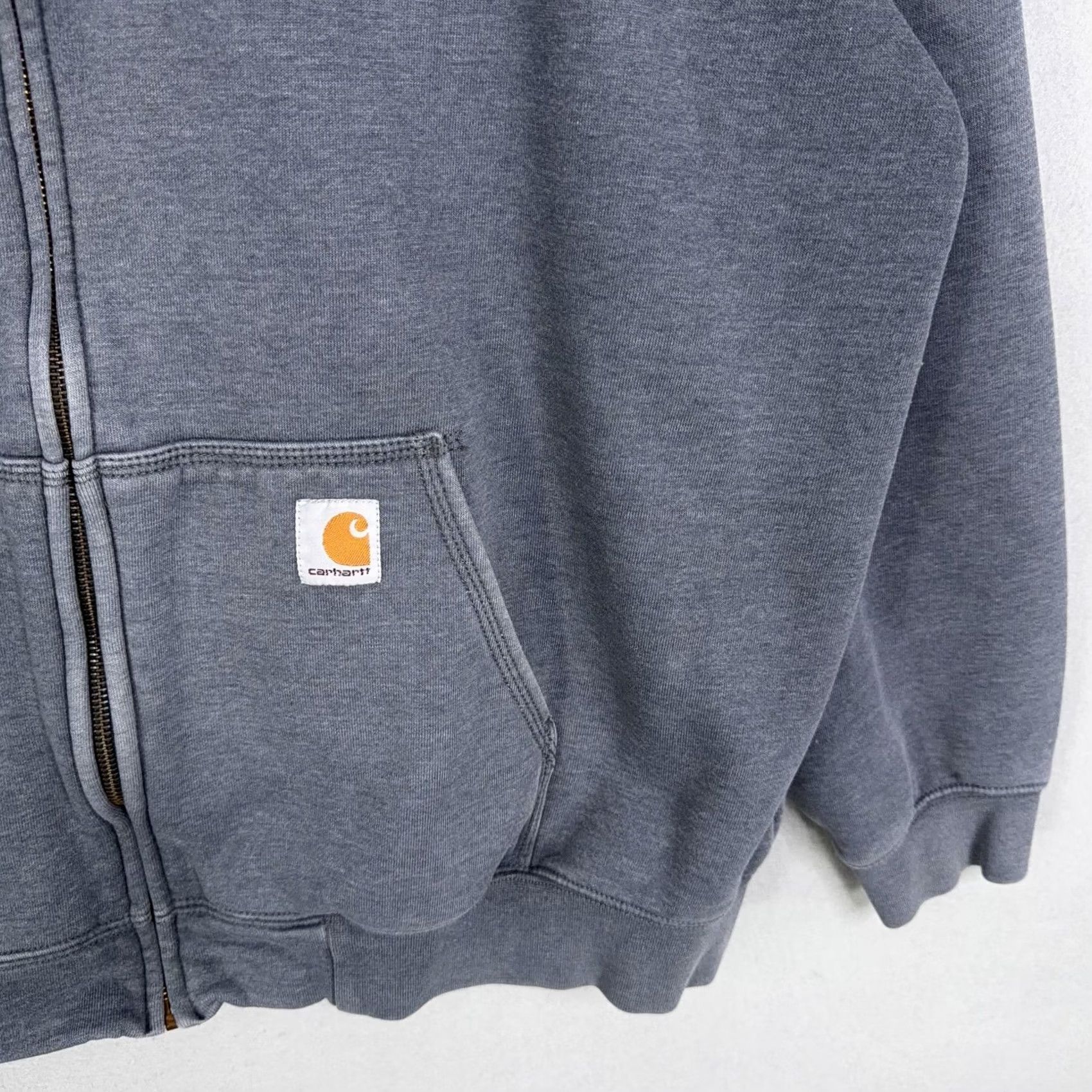 Carhartt Carhartt Hoodie Mens XL Gray Full Zip Fleece Lined Livonia Public Schools Logo Size US XL / EU 56 / 4 - 3 Thumbnail