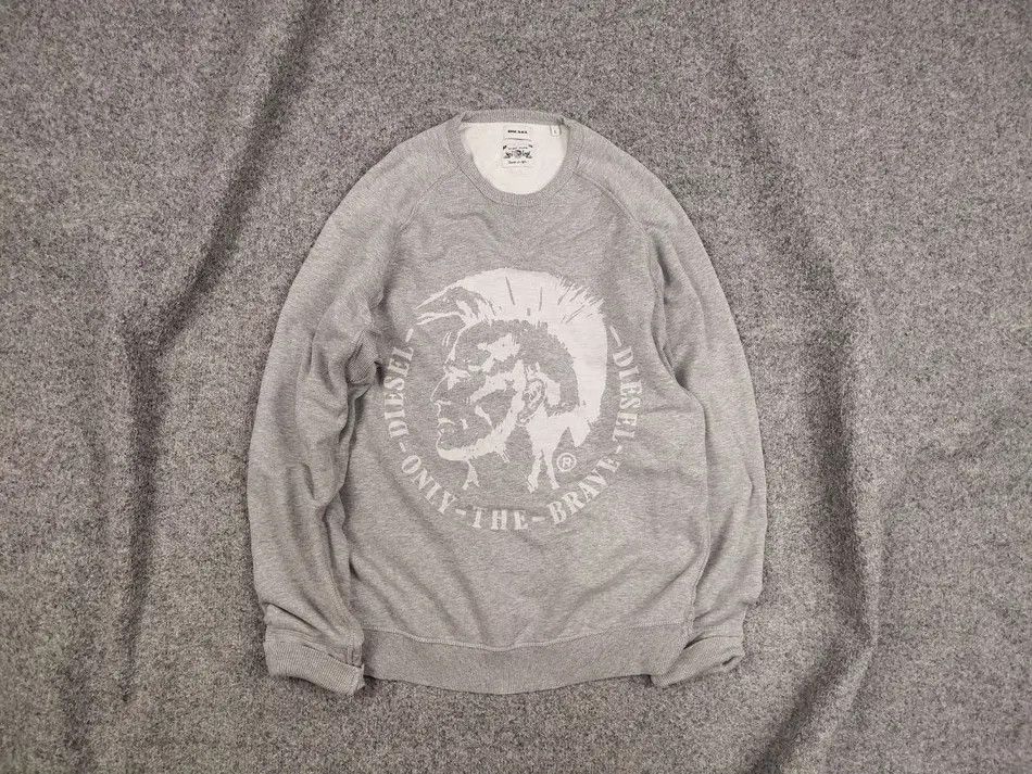 Diesel Vintage Diesel only the brave Logo Gray Sweatshirt Y2K Style Size US L / EU 52-54 / 3 - 1 Thumbnail