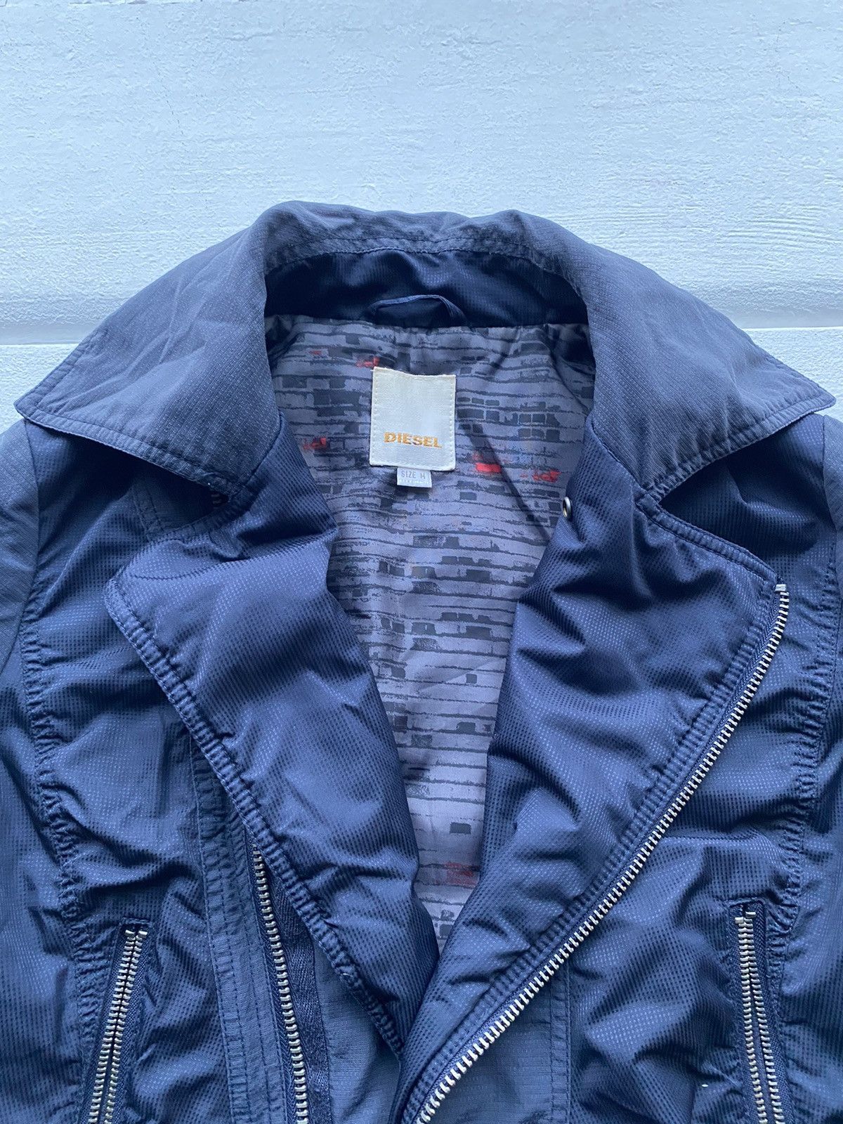 Diesel × If Six Was Nine 90s Diesel Biker Blue Jacket Nylon Insulated Womens Archive Size M / US 6-8 / IT 42-44 - 4 Thumbnail
